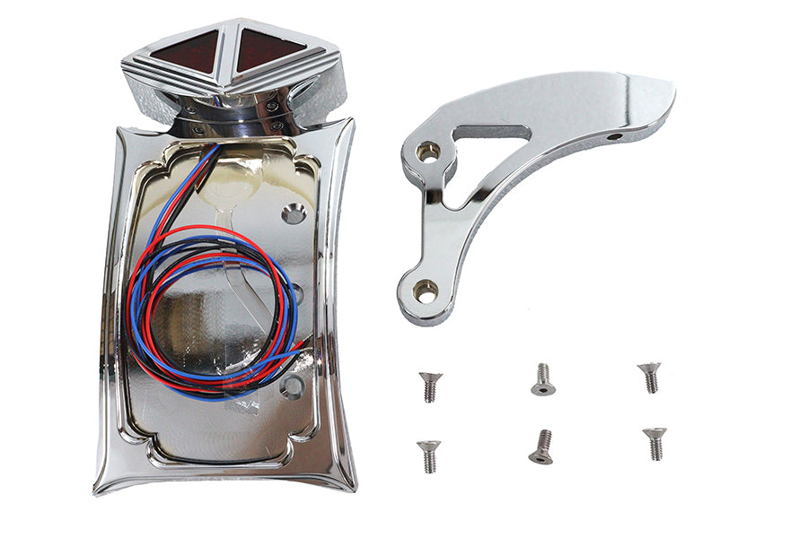 V-Twin 33-0795 chrome curved spike-type tail lamp kit for motorcycle lighting