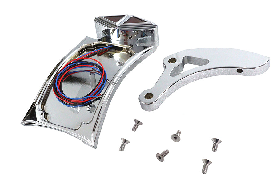 V-Twin 33-0795 chrome curved spike-type tail lamp kit for motorcycle lighting