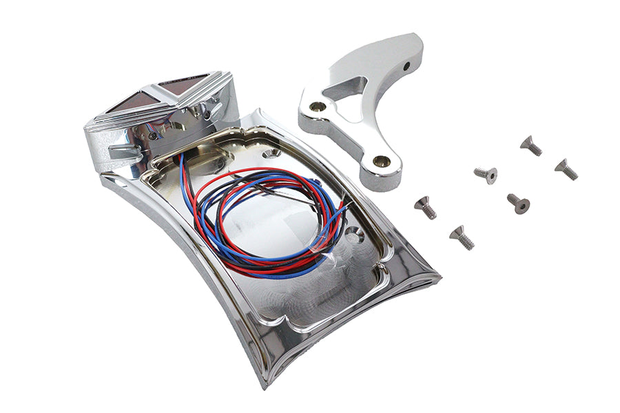 V-Twin 33-0795 chrome curved spike-type tail lamp kit for motorcycle lighting