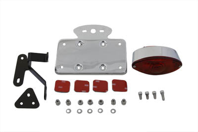V-Twin chrome Cateye tail lamp kit with horizontal mount for motorcycle lighting