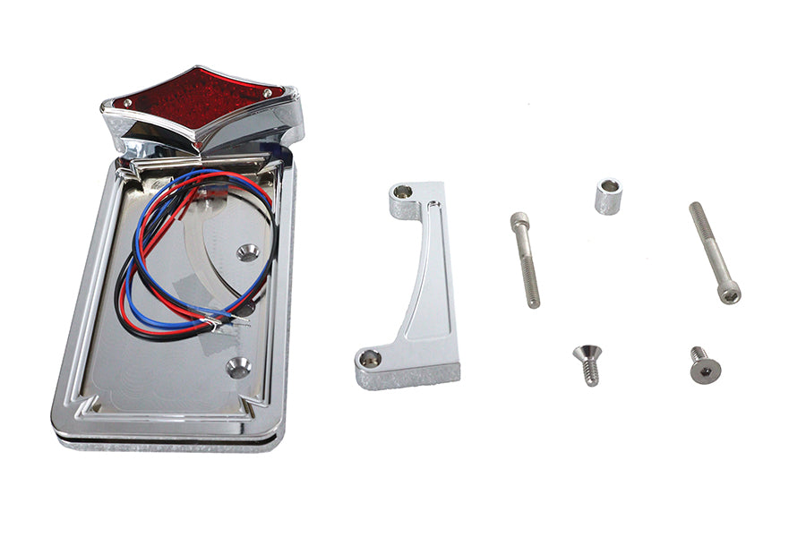 V-Twin Diamond Vertical Tail Lamp Kit, model 33-0951, chrome motorcycle lighting assembly