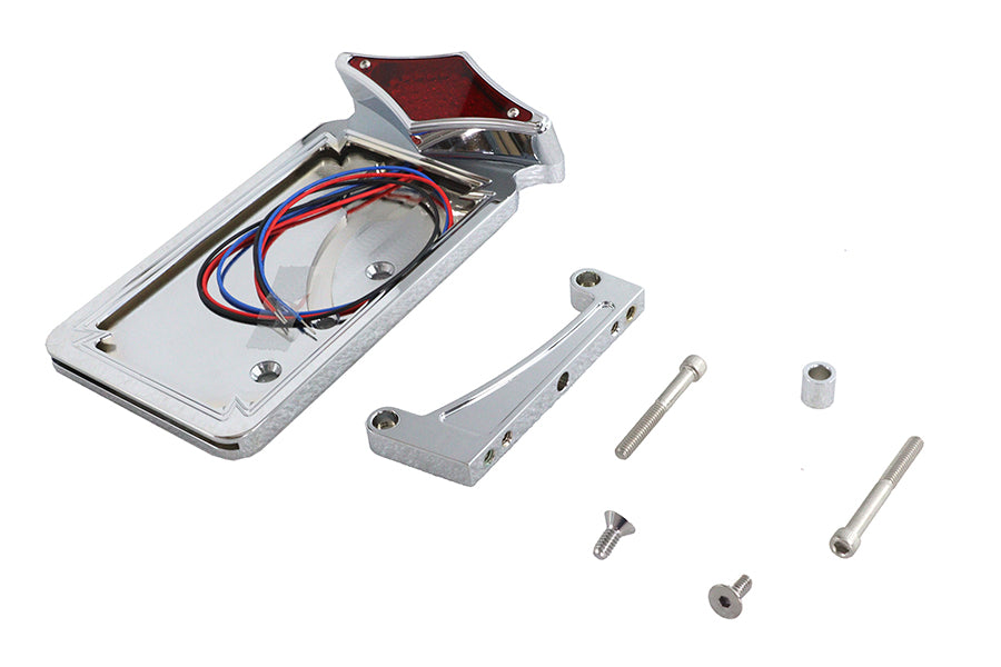 V-Twin Diamond Vertical Tail Lamp Kit, model 33-0951, chrome motorcycle lighting assembly
