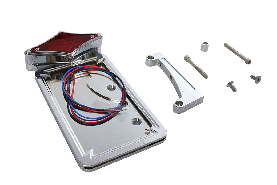 V-Twin Diamond Vertical Tail Lamp Kit, 33-0951, chrome motorcycle lighting assembly