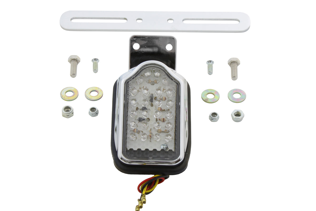 Wyatt Gatling chrome mini tombstone tail lamp with bracket
