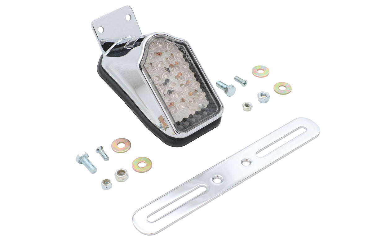 Wyatt Gatling Chrome Mini Tombstone Tail Lamp with Bracket 12-0421B
