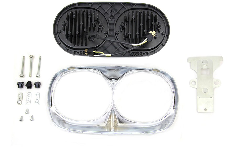Wyatt Gatling 33-1100 Chrome Dual LED Headlamp Unit, Part Number 67700109 CH/CH