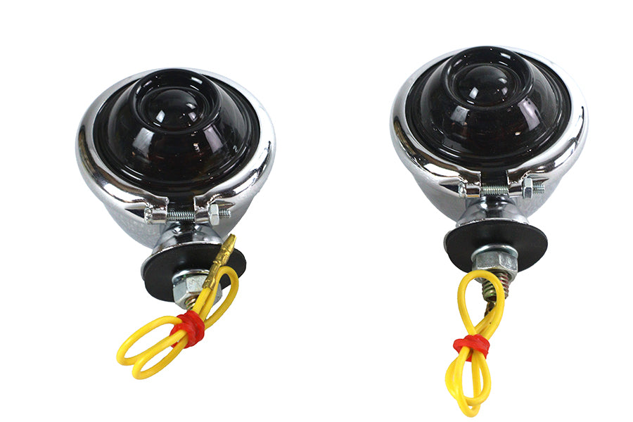 Wyatt Gatling 77389S Chrome Bullet Turn Signal Set with Smoked Lens