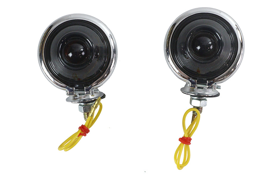 Wyatt Gatling 77389S Chrome Bullet Turn Signal Set with Smoked Lens