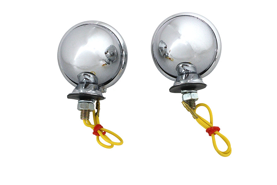 Wyatt Gatling 77389S Chrome Bullet Turn Signal Set with Smoked Lens