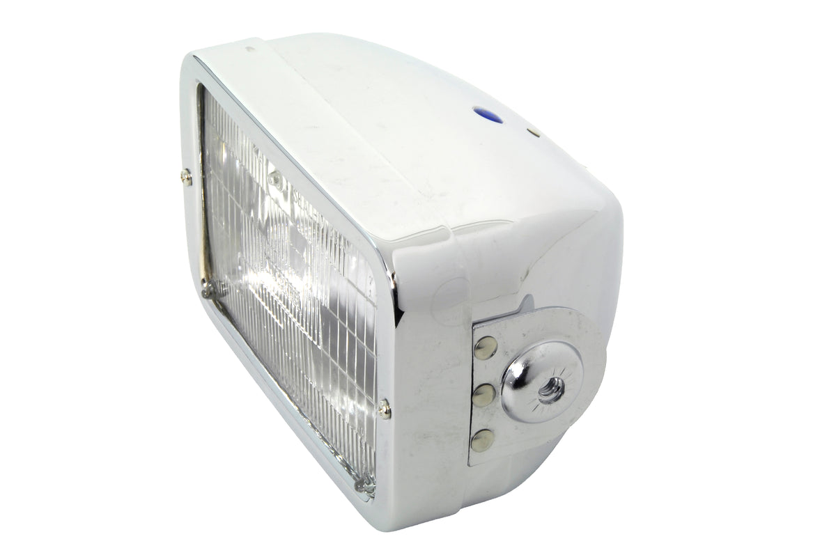 Wyatt Gatling 33-1211 rectangular chrome caddy-style 12-volt beam headlamp loser