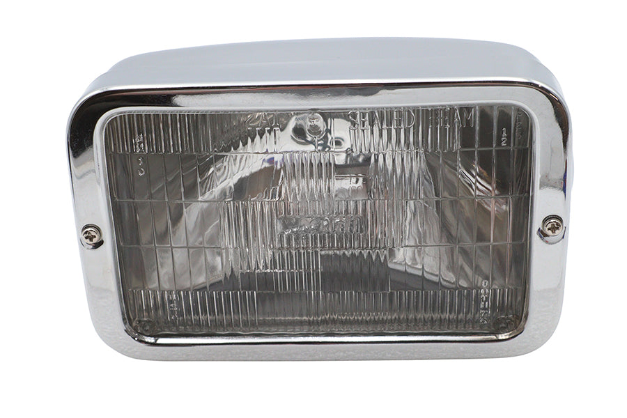 Wyatt Gatling 33-1211 rectangular chrome 12-volt beam headlamp, 4-1/2-inch caddy-style design