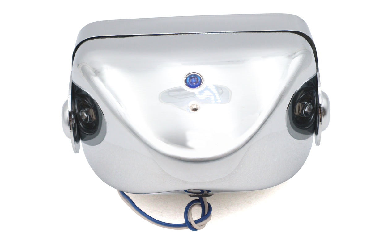 Wyatt Gatling 33-1211 rectangular chrome caddy-style 12-volt beam headlamp
