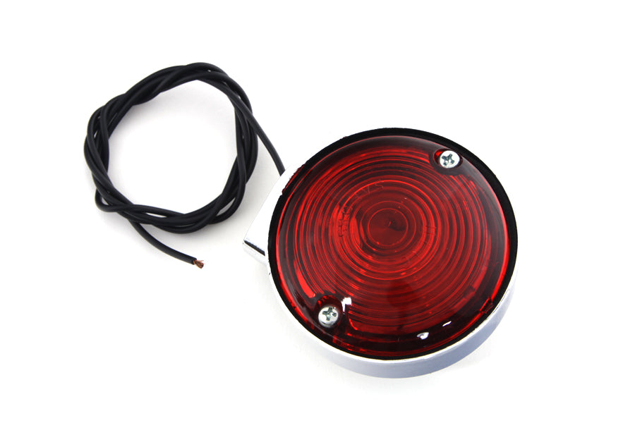 Wyatt Gatling 12-6029DRA chrome turn signal with red lens for front or rear motorcycle lighting