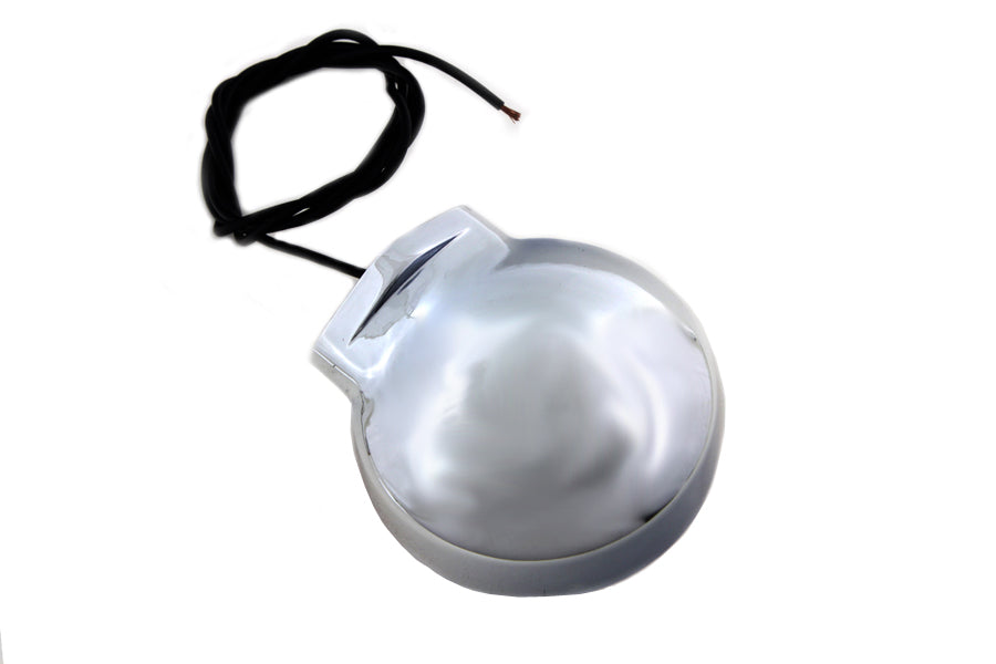 Wyatt Gatling chrome turn signal with red lens for front or rear motorcycle lighting