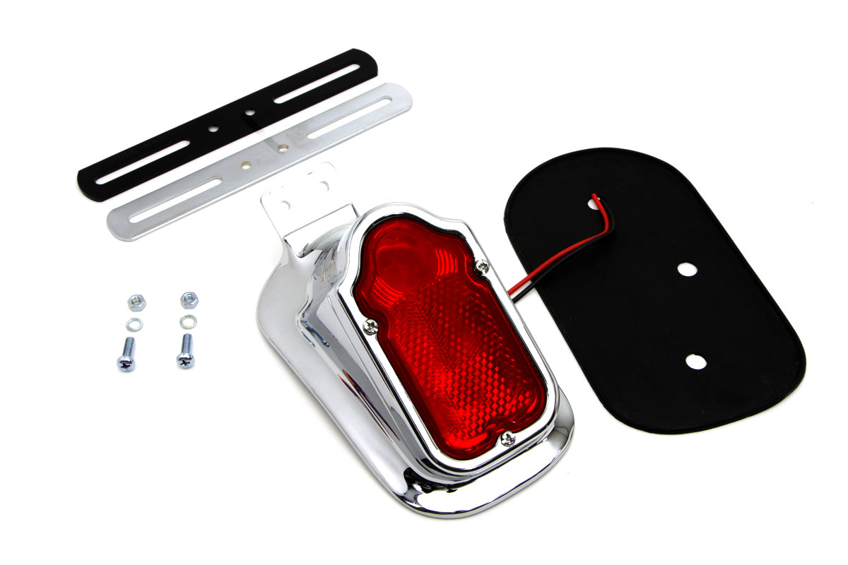 V-Twin 33-1341 Chrome Tombstone Style Tail Lamp
