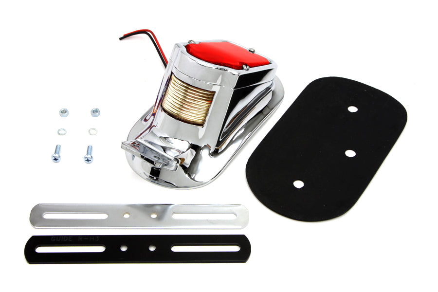 V-Twin 33-1341 Chrome Tombstone Style Tail Lamp