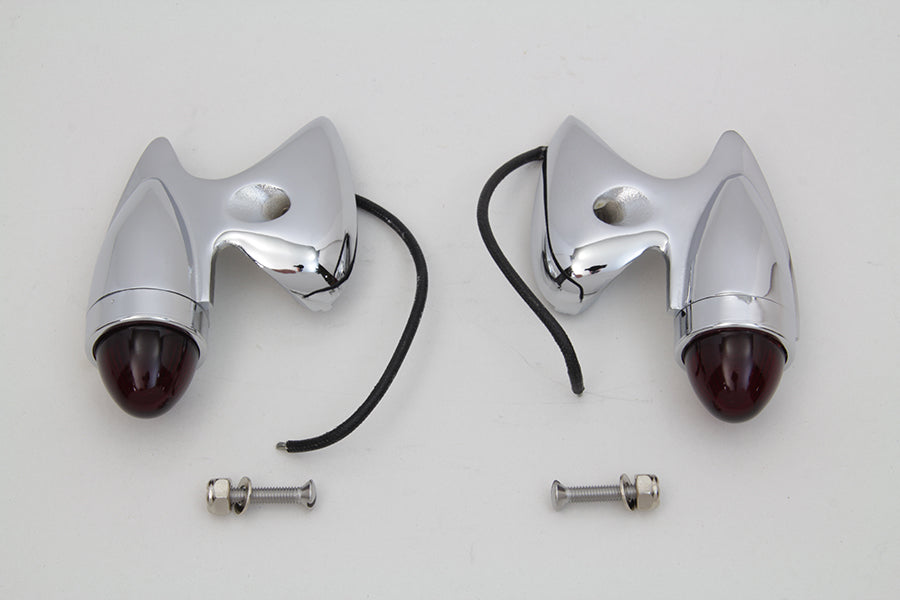 V-Twin Gunner Style Marker Lamp Set, 33-1429, black marker lights with mounting hardware