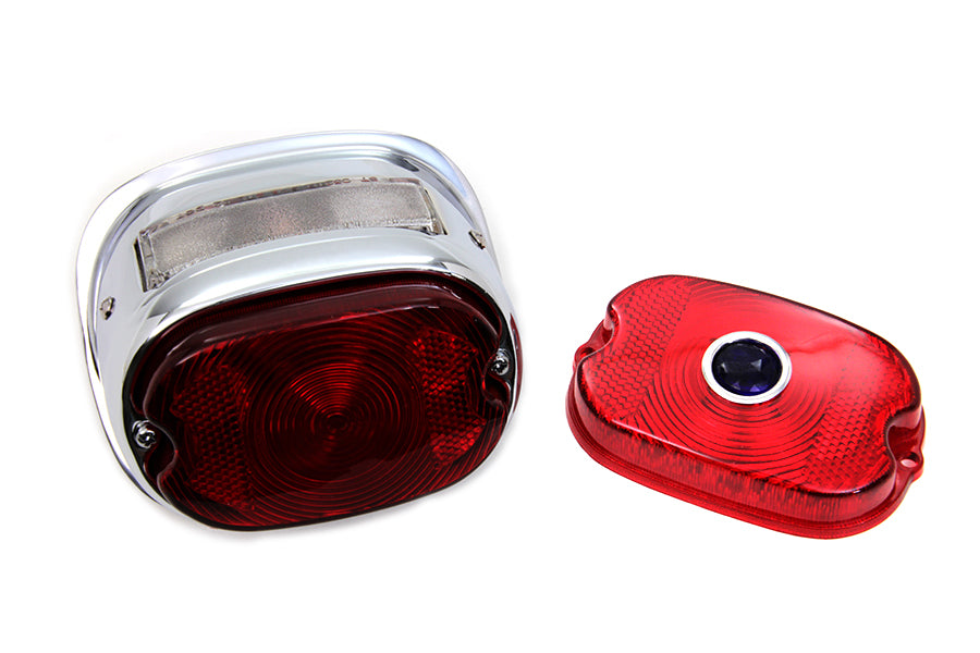 V-Twin 33-1435 chrome oval tail lamp assembly for motorcycle lighting