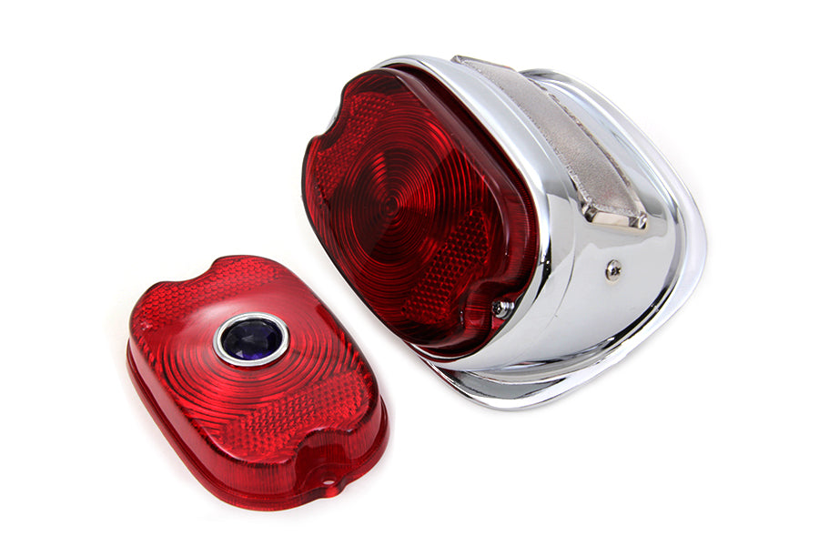 V-Twin chrome oval tail lamp assembly, model 33-1435