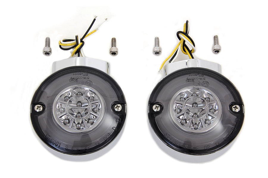 Wyatt Gatling Chrome LED Front Turn Signal Set, model 12-6030SFQE