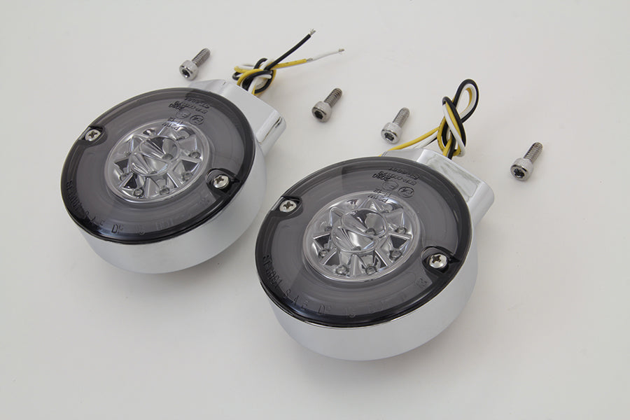 Wyatt Gatling Chrome LED Turn Signal Set, Front View