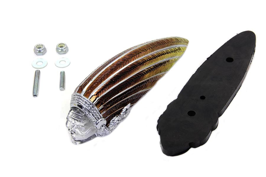 Wyatt Gatling 76033C front fender lamp with blue lens for motorcycle lighting