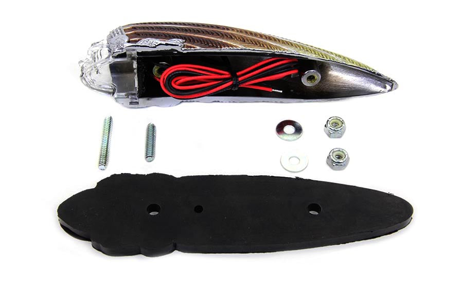 Wyatt Gatling 76033C front fender lamp with blue lens for motorcycle lighting