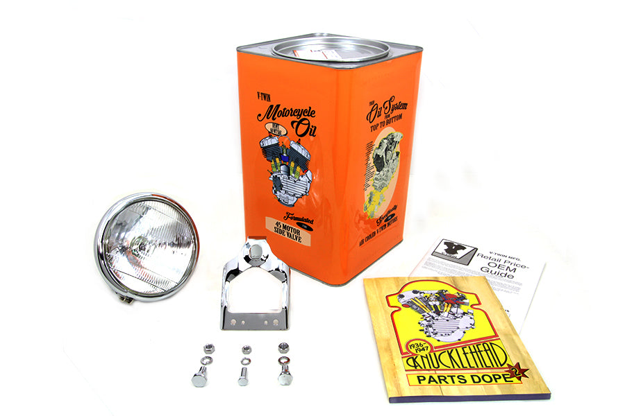 V-Twin 33-1493 chrome spring fork headlamp assembly for motorcycle lighting