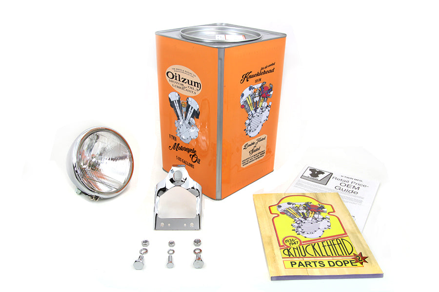 V-Twin 33-1493 chrome spring fork headlamp assembly for motorcycle lighting