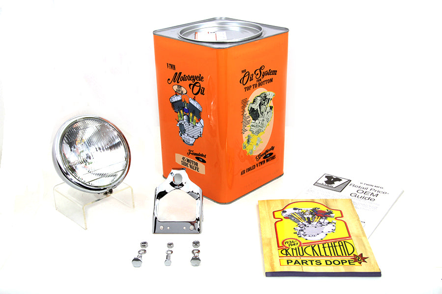 V-Twin 33-1493 chrome spring fork headlamp assembly for motorcycle lighting