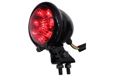 Wyatt Gatling round LED tail lamp with red lens, L24-0435BRLEDE
