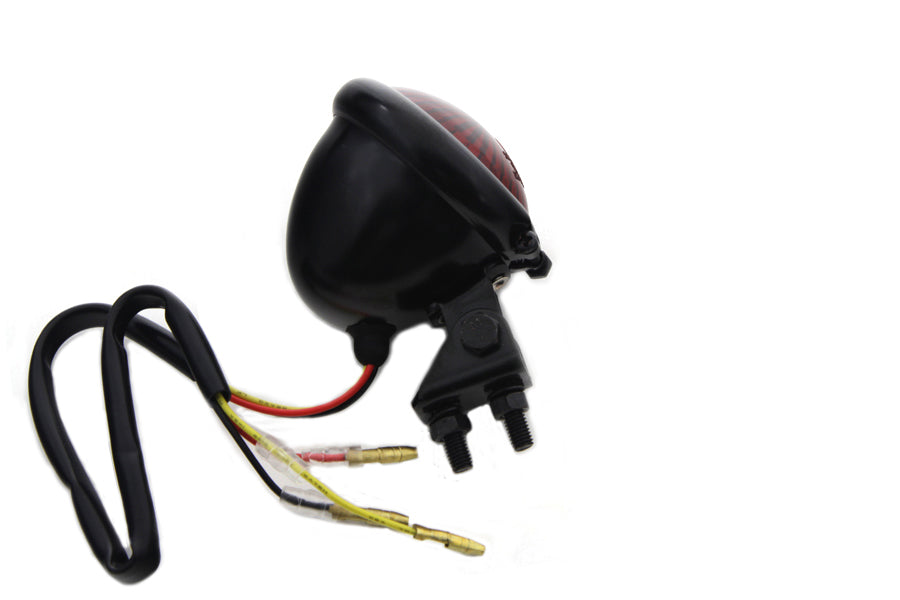 Wyatt Gatling round LED tail lamp with red lens, model L24-0435BRLEDE