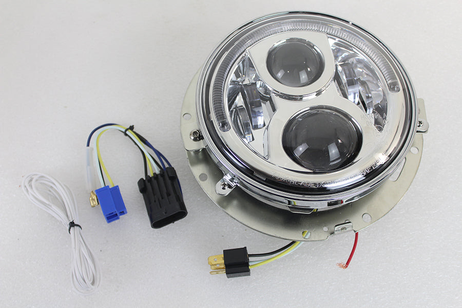 Wyatt Gatling 7-inch chrome LED headlamp assembly DG-HED-5570CA