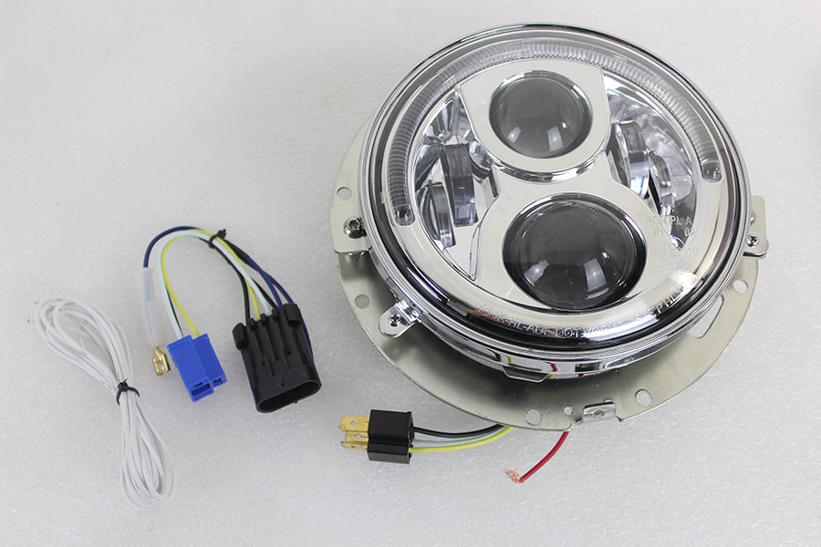 Wyatt Gatling 7-inch chrome LED headlamp assembly DG-HED-5570CA