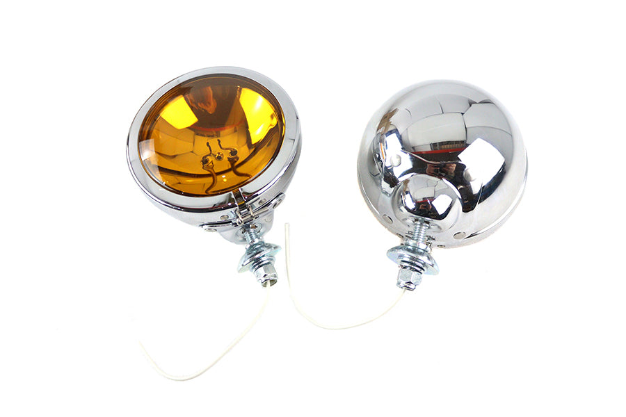 V-Twin 33-1673 12 Volt amber spotlamp set for motorcycle lighting