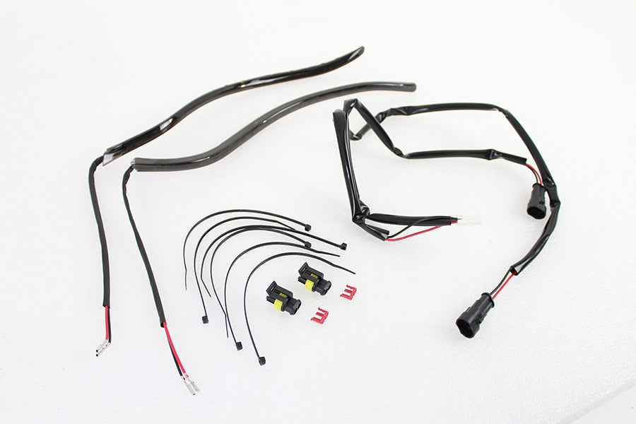 Wyatt Gatling fairing edge light kit with white LEDs for motorcycle lighting