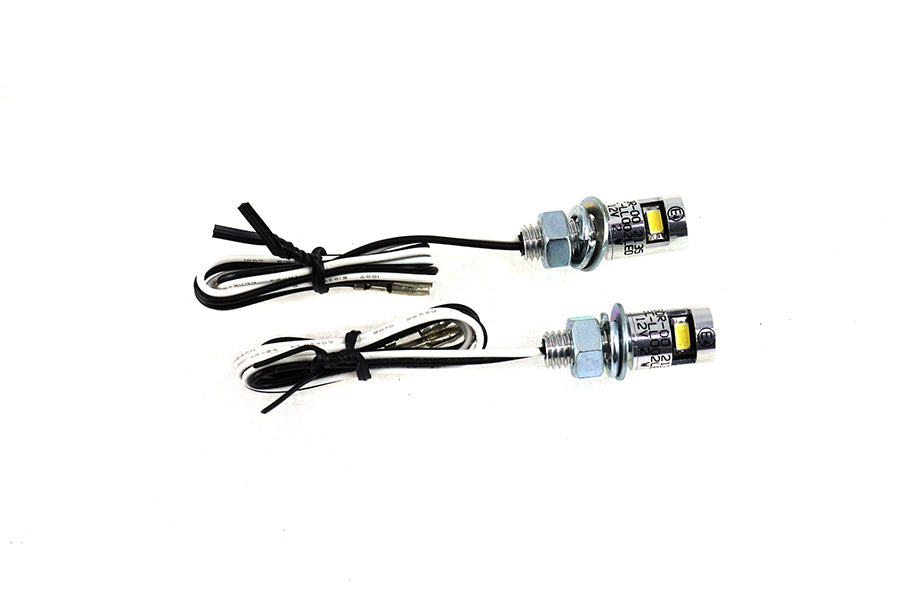 V-Twin Chrome Burdett license plate bolt set with integrated LED lighting