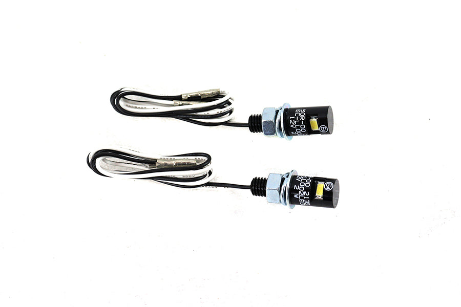 V-Twin Black Burdett license plate bolt set with LED lighting datingside