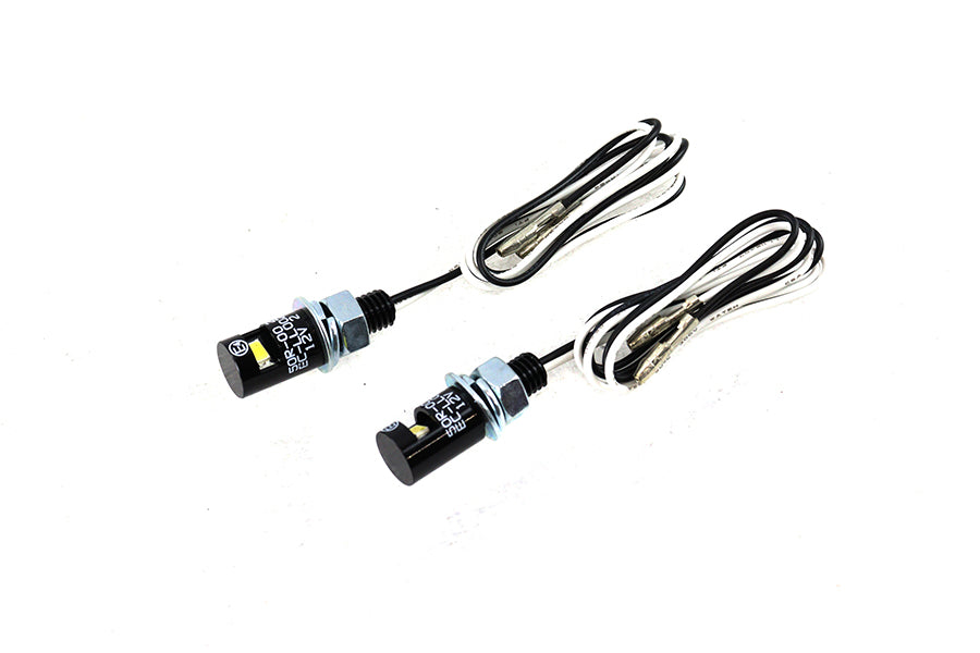 V-Twin Black Burdett license plate bolt set with LED lighting, model 75839B
