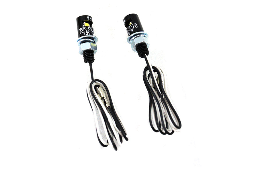 V-Twin Black Burdett license plate bolt set with LED lighting, model 75839B