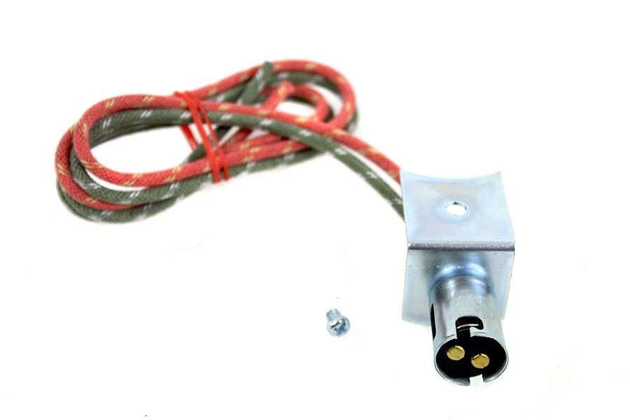 V-Twin Tombstone tail lamp socket and bracket, model 33-1694c, black motorcycle lighting component