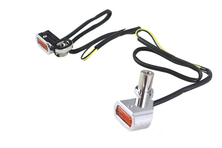V-Twin 78415A Chrome Handlebar Control LED Turn Signal Set