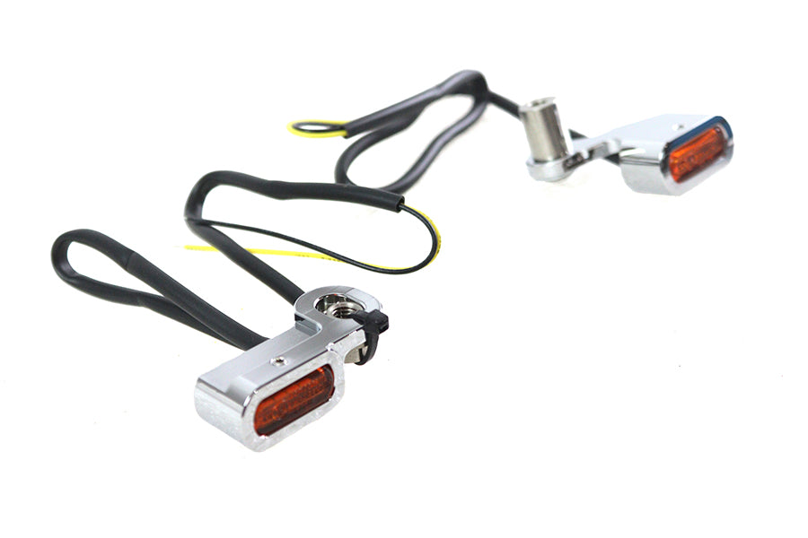 V-Twin 78415A Chrome Handlebar Control LED Turn Signal Set