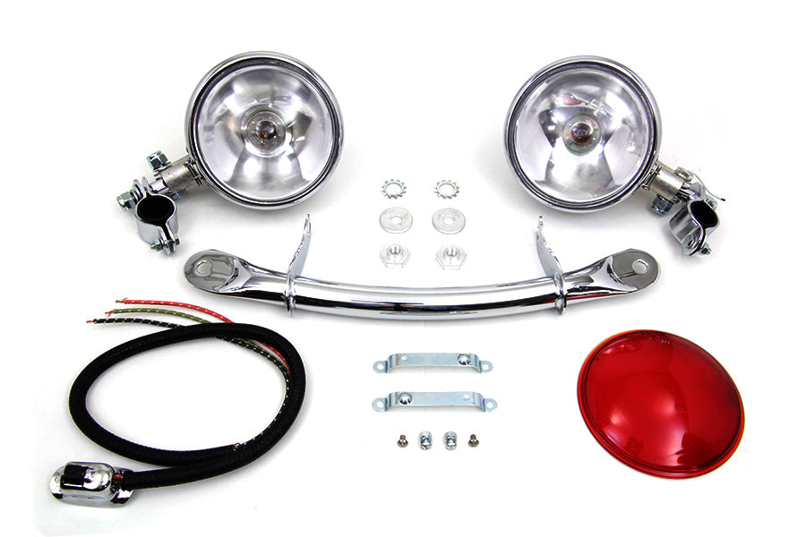 V-Twin 33-1733 Chrome Spring Fork Spotlamp Kit