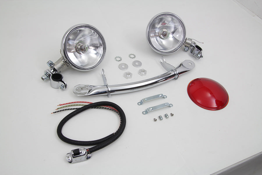 V-Twin 33-1733 Chrome Spring Fork Spotlamp Kit