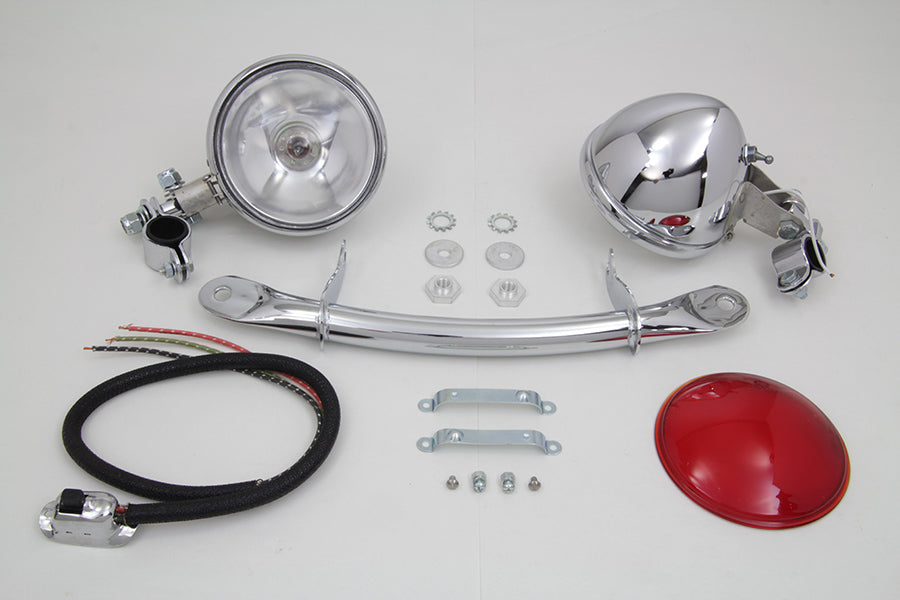 V-Twin 33-1733 Chrome Spring Fork Spotlamp Kit