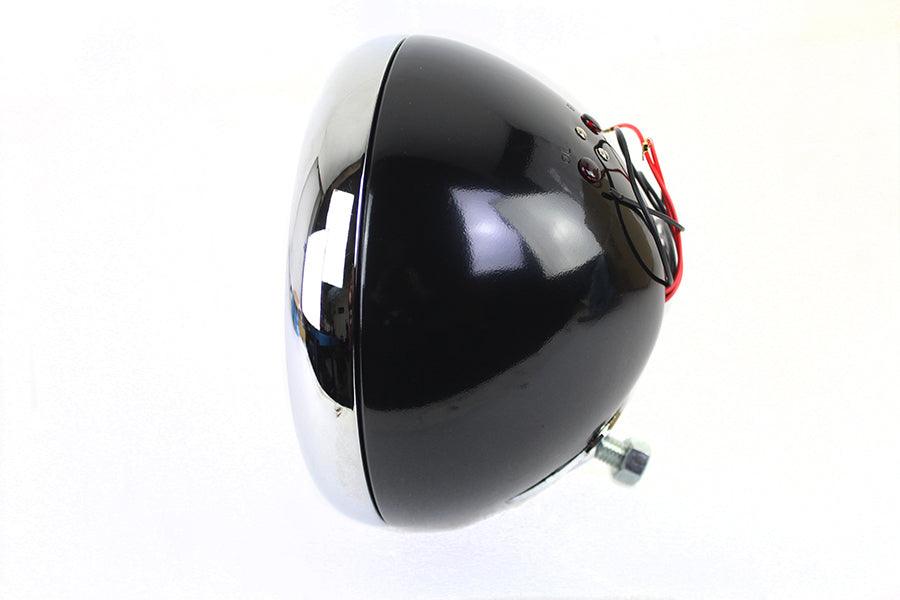 V-Twin 7-inch 6-volt LED headlamp in black, product 33-1768