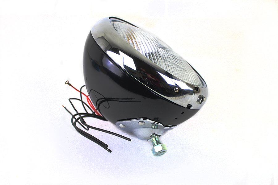 V-Twin 7-inch 6-volt LED headlamp in black housing