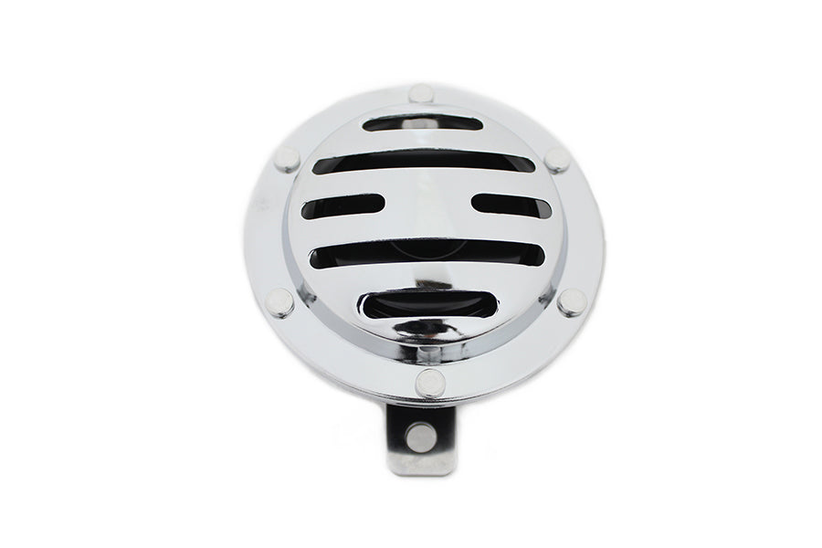 V-Twin 72821 slotted style 12 volt chrome horn for motorcycle electrical systems