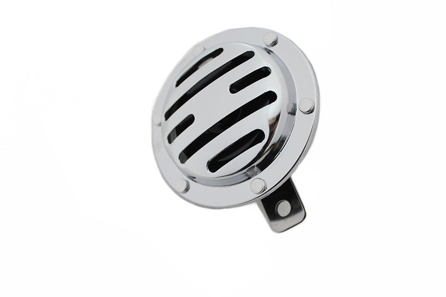 V-Twin 72821 slotted style 12 volt chrome horn for motorcycle electrical systems